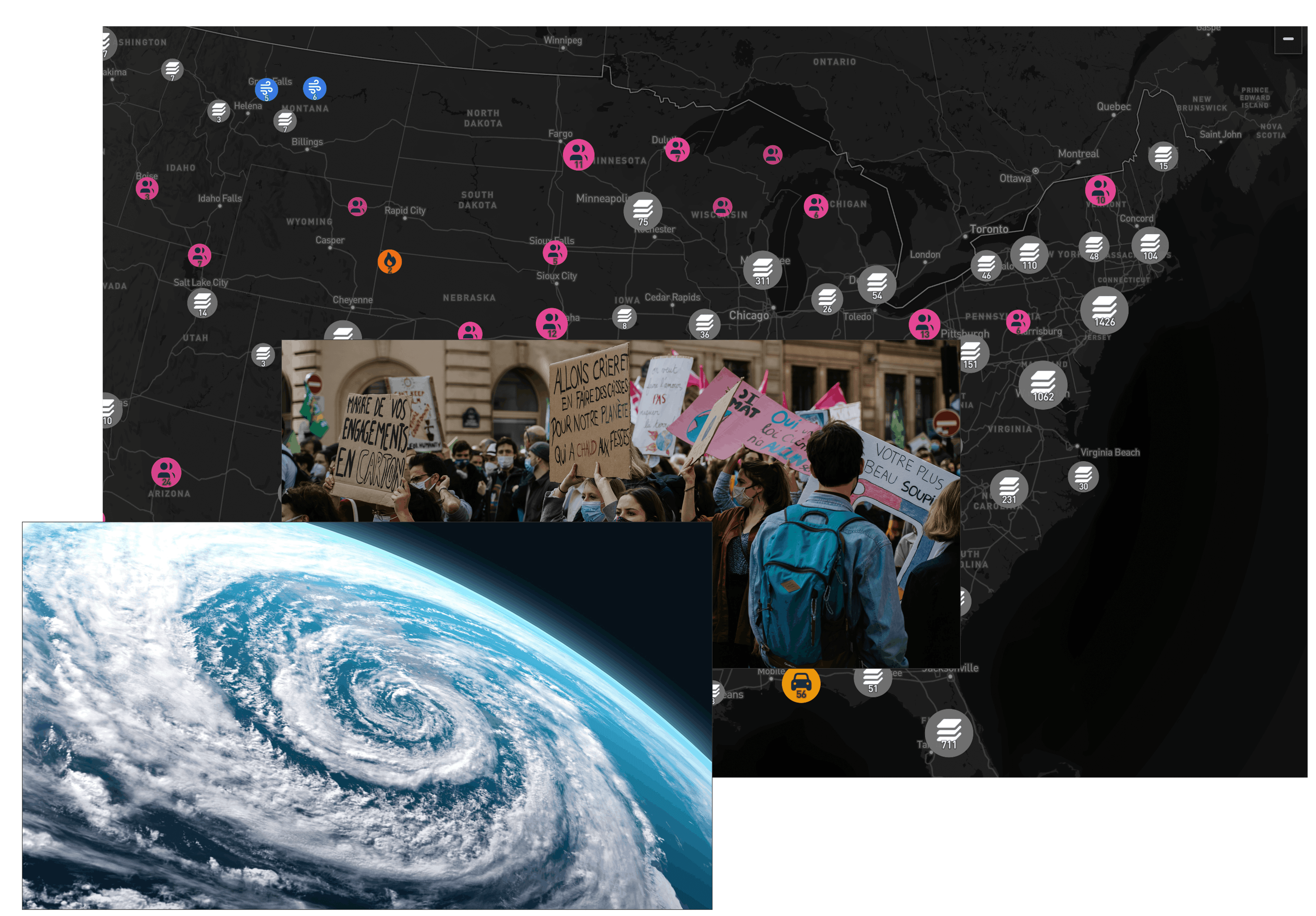 Physical event and incident intelligence collage