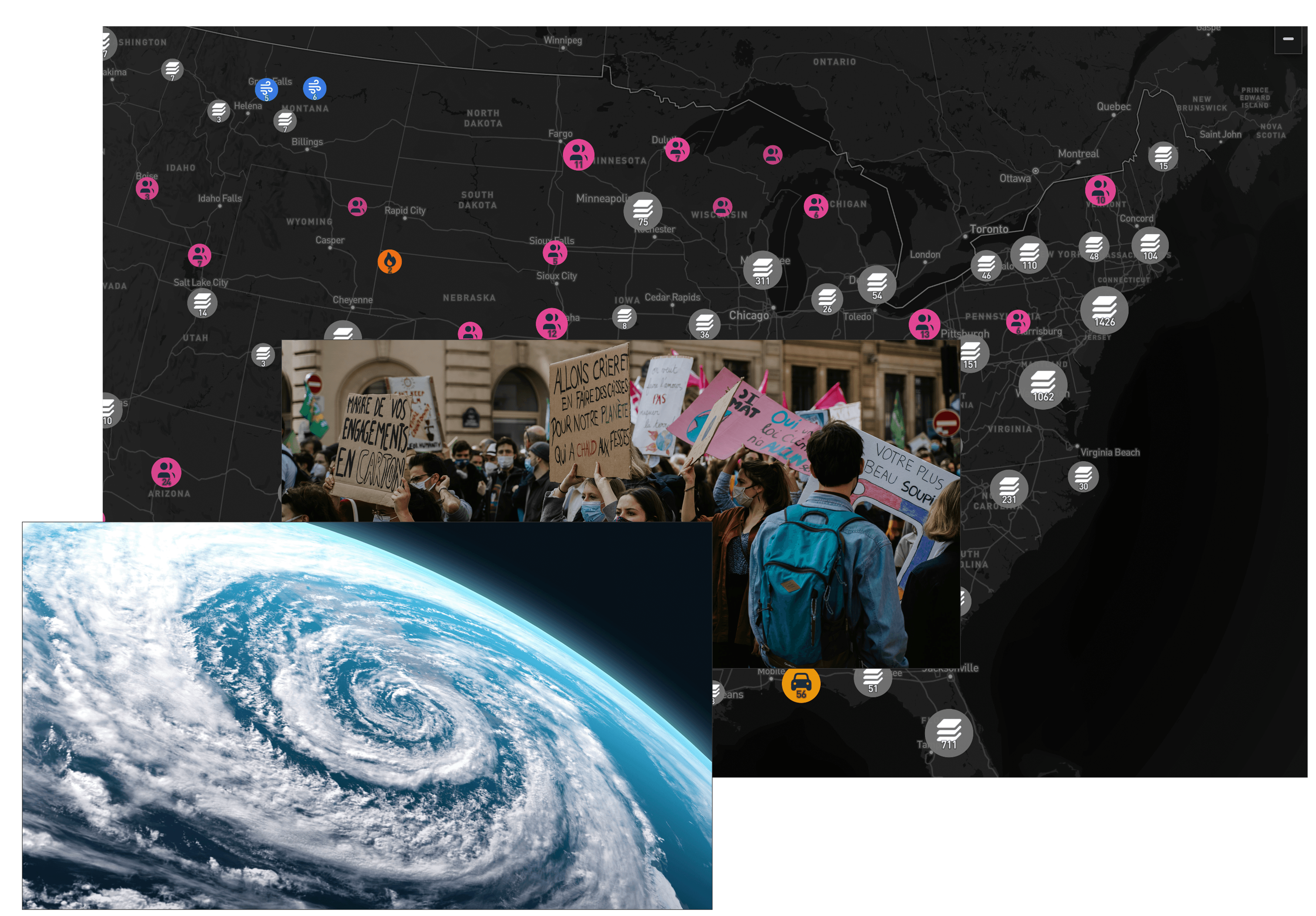 Physical event and incident intelligence collage